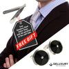 Professional - Cuff Link Set - In Stylish Black & Silver, Modern Circular Design