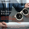 Professional - Cuff Link Set - In Stylish Black & Silver, Modern Circular Design