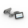 Professional - Mother Of Pearl Cuff Link Set - Modern Design With Bonus Stainless Steel Collar Stays
